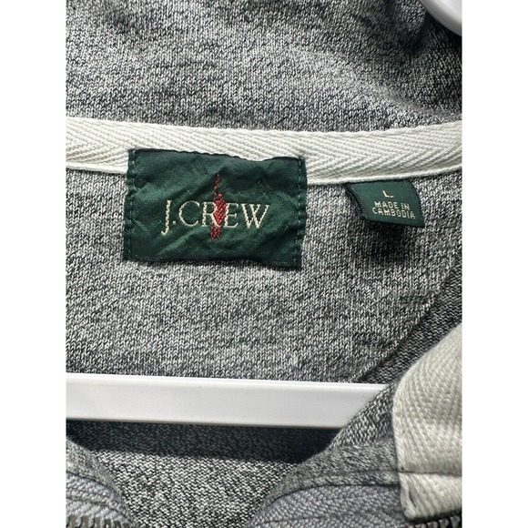 J Crew Sweater Mens Large Gray Oarsman 1/4 Zip Cotton Reimagined Elbow Patch - Picture 4 of 10